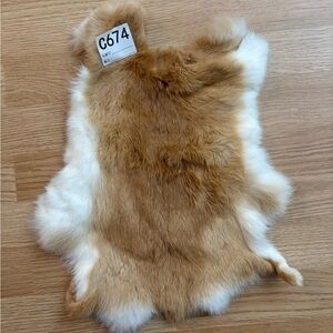 Soft Brown and White rabbit pelt